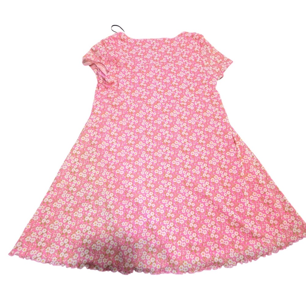 Forever 21 Plus Mesh Mini Dress Size 2X Pink Floral Stretch Coquette Cottagecore - Picture 8 of 9